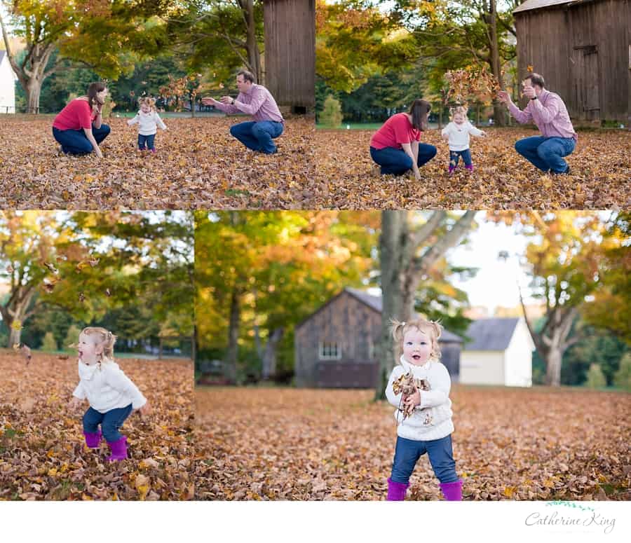 Fall family photos and playing in the leafs | CT photographer