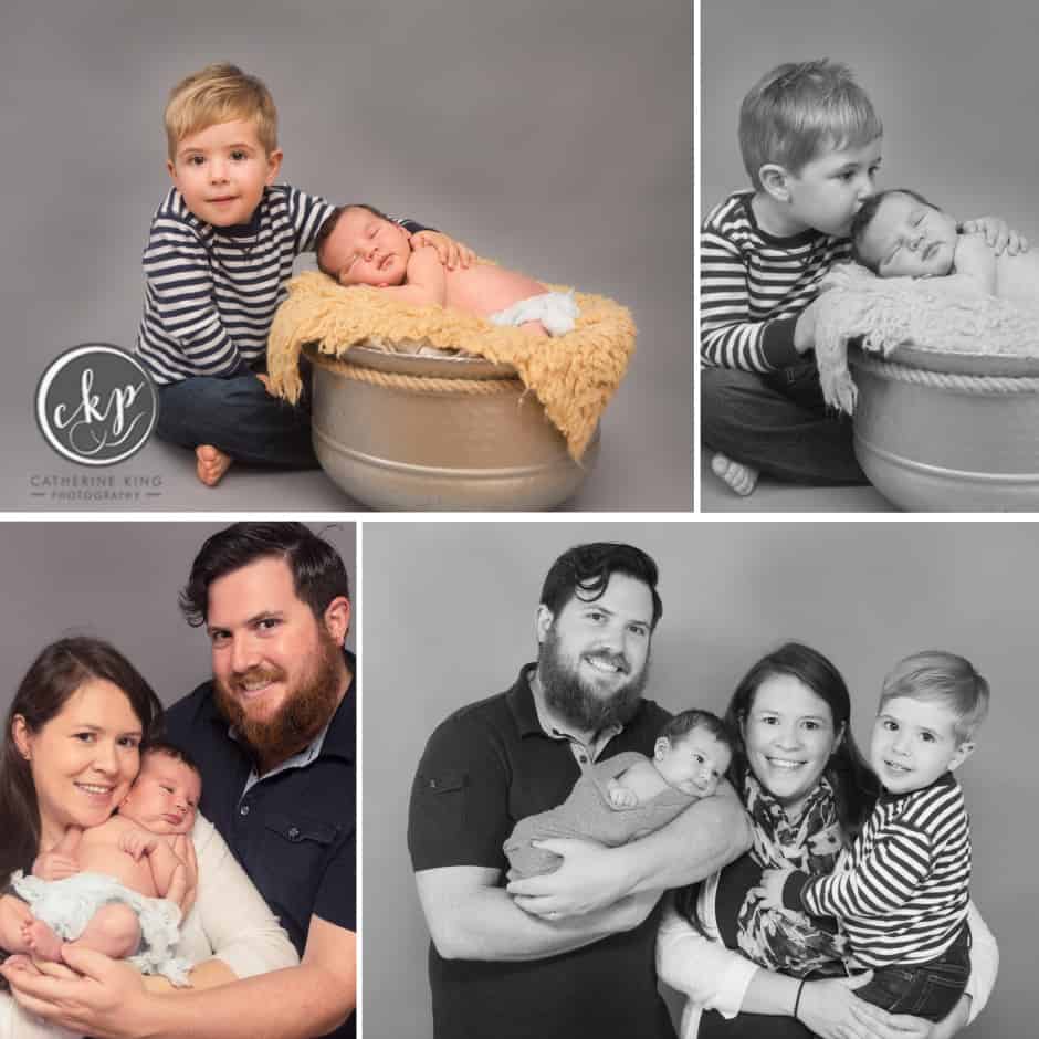 brothers and family photos by a professional baby photographer in the studio