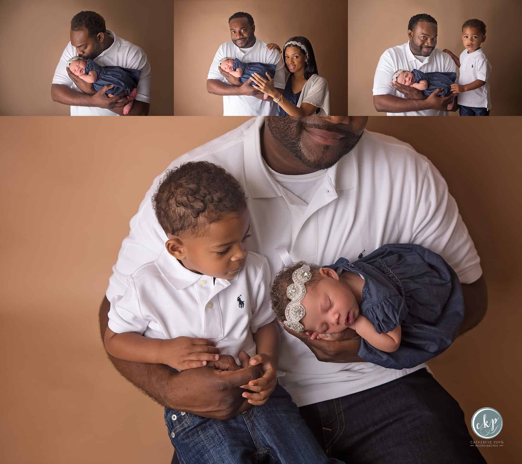 Daddy and his new baby girl during their newborn photography session