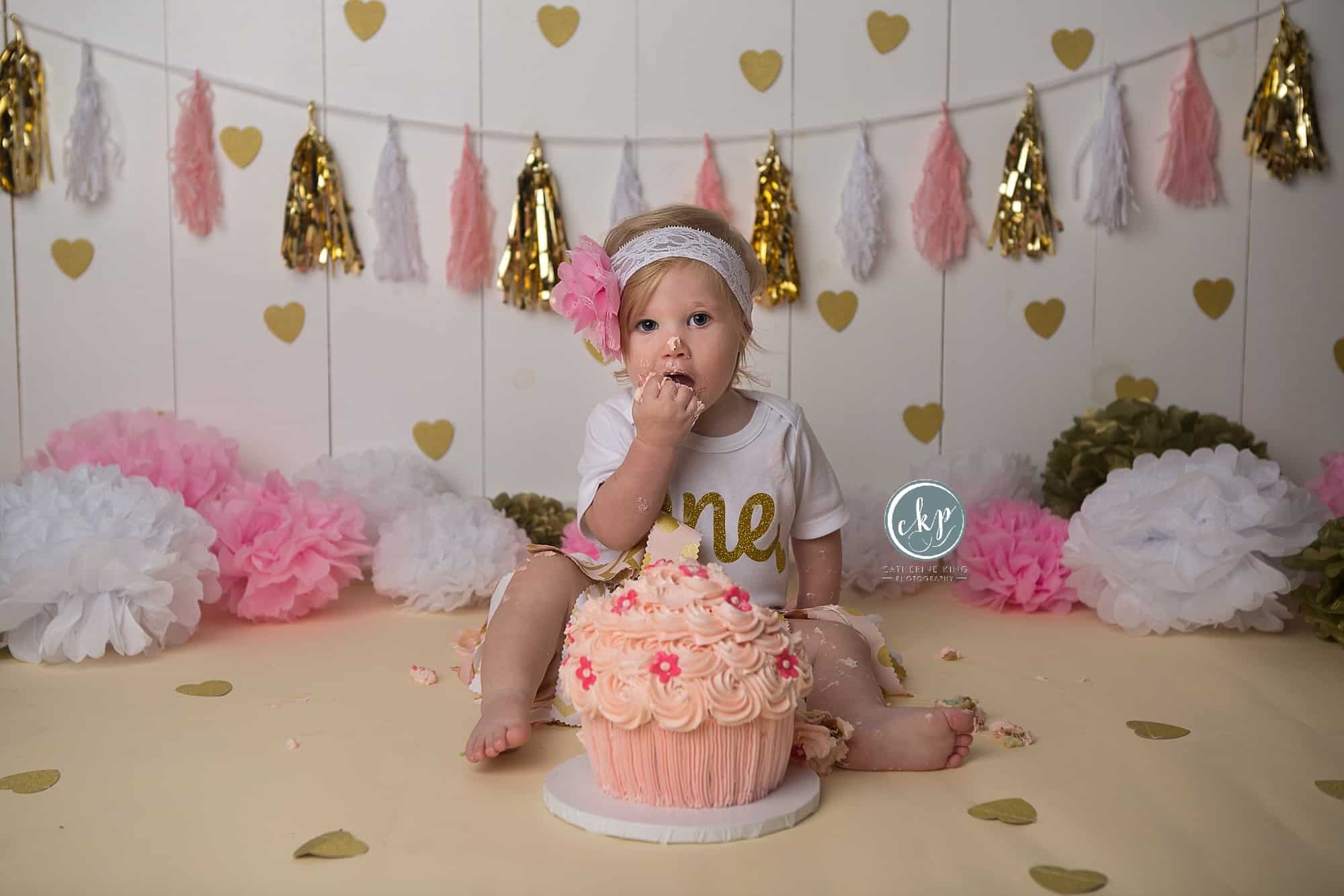 first birthday smashcake photography by catherine king photography a ct baby photographer