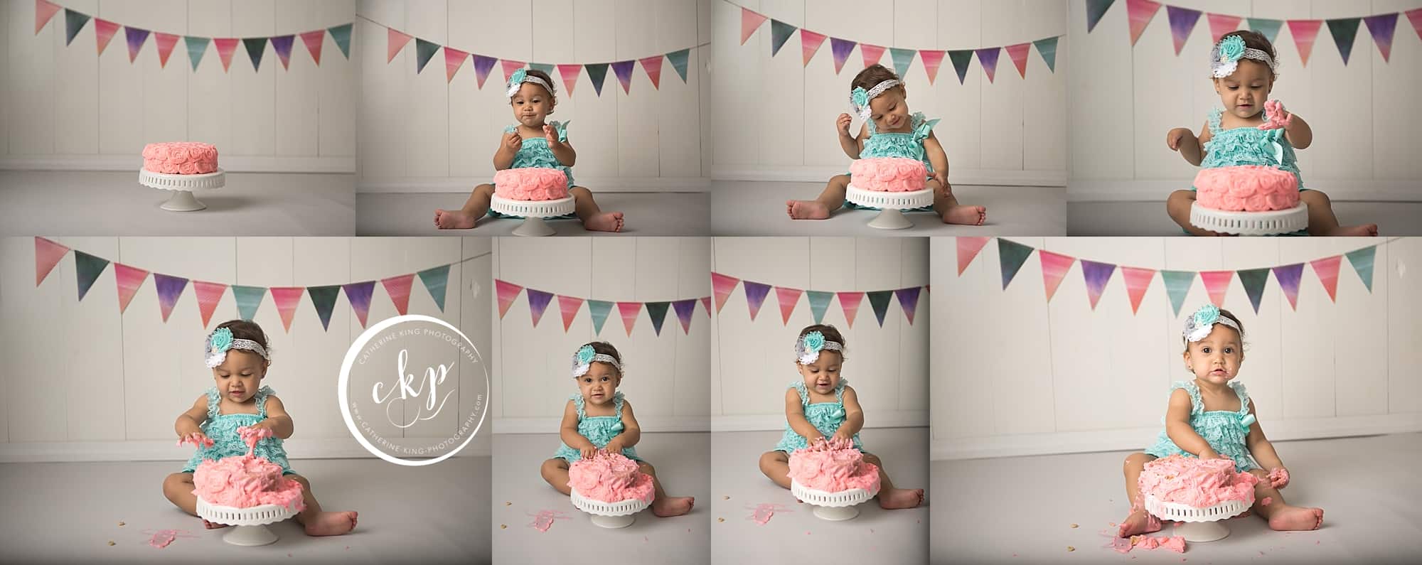 Nalias smashcake first birthday photography session with catherine king photography a madison ct baby photographer