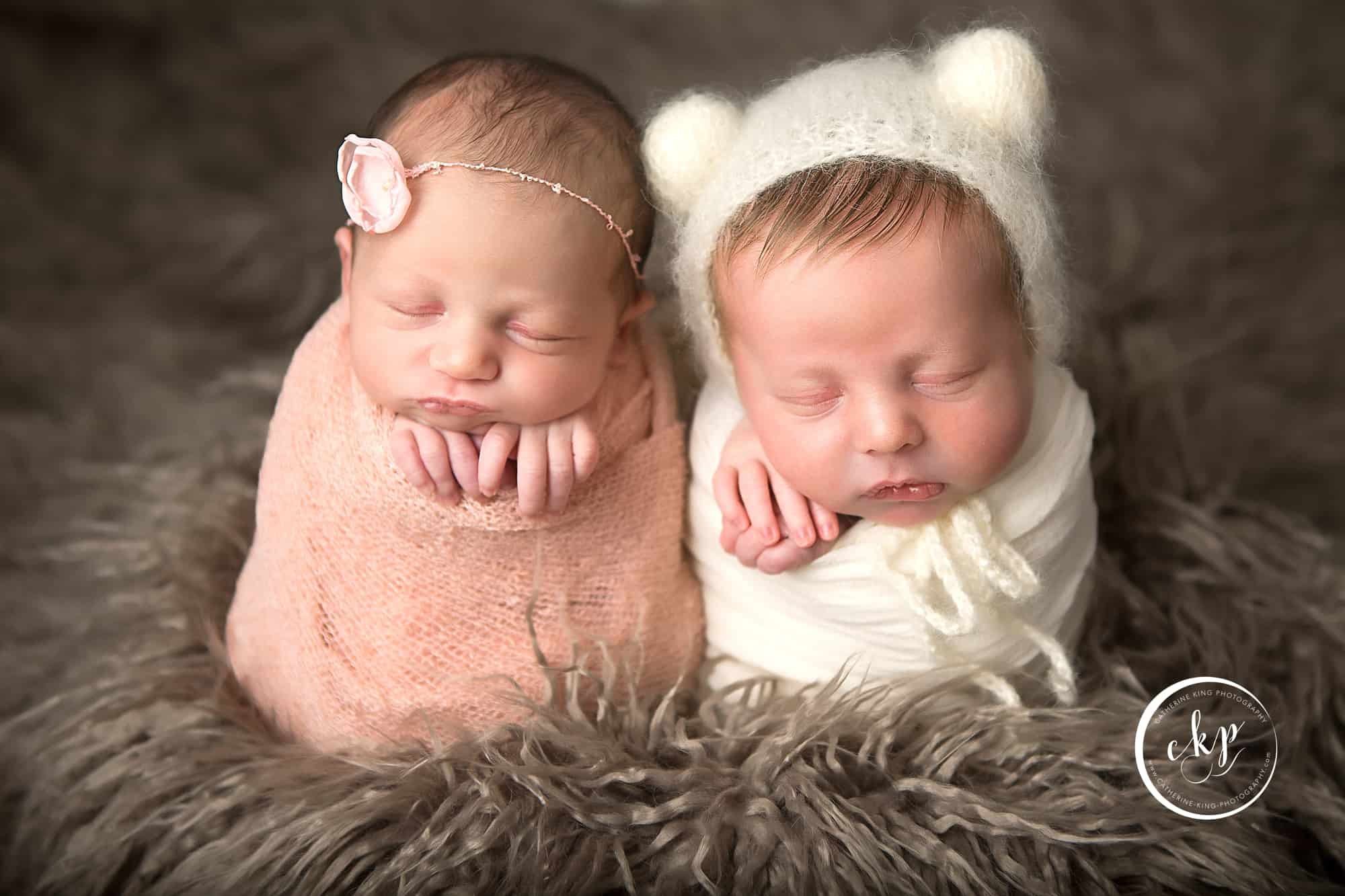 Newborn Twin Photography Session in Madison, CT