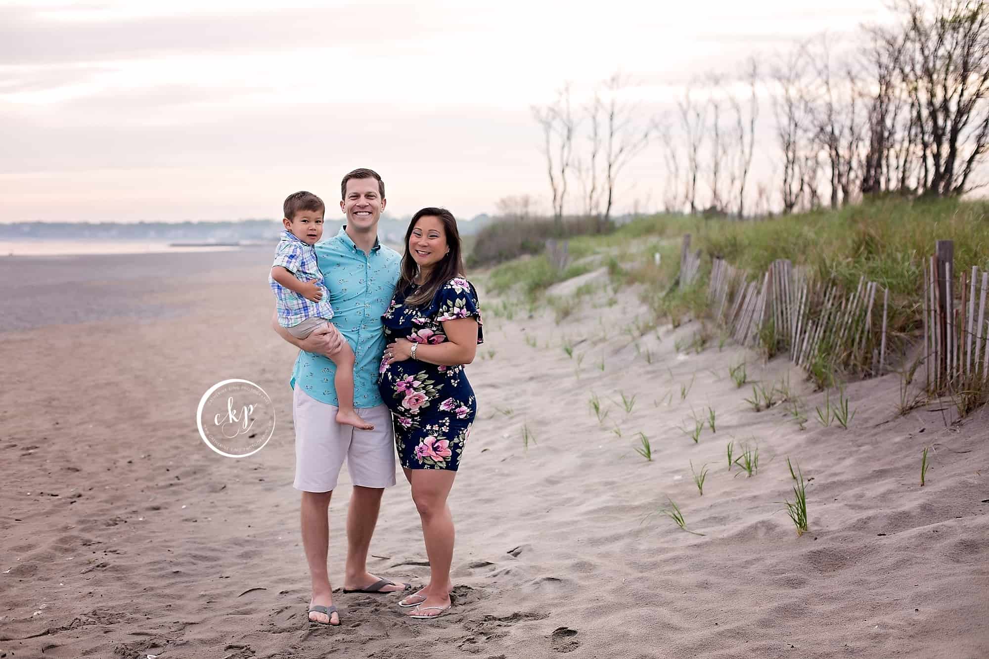 gorgeous beach maternity mini session at hammonasset state park in madison ct