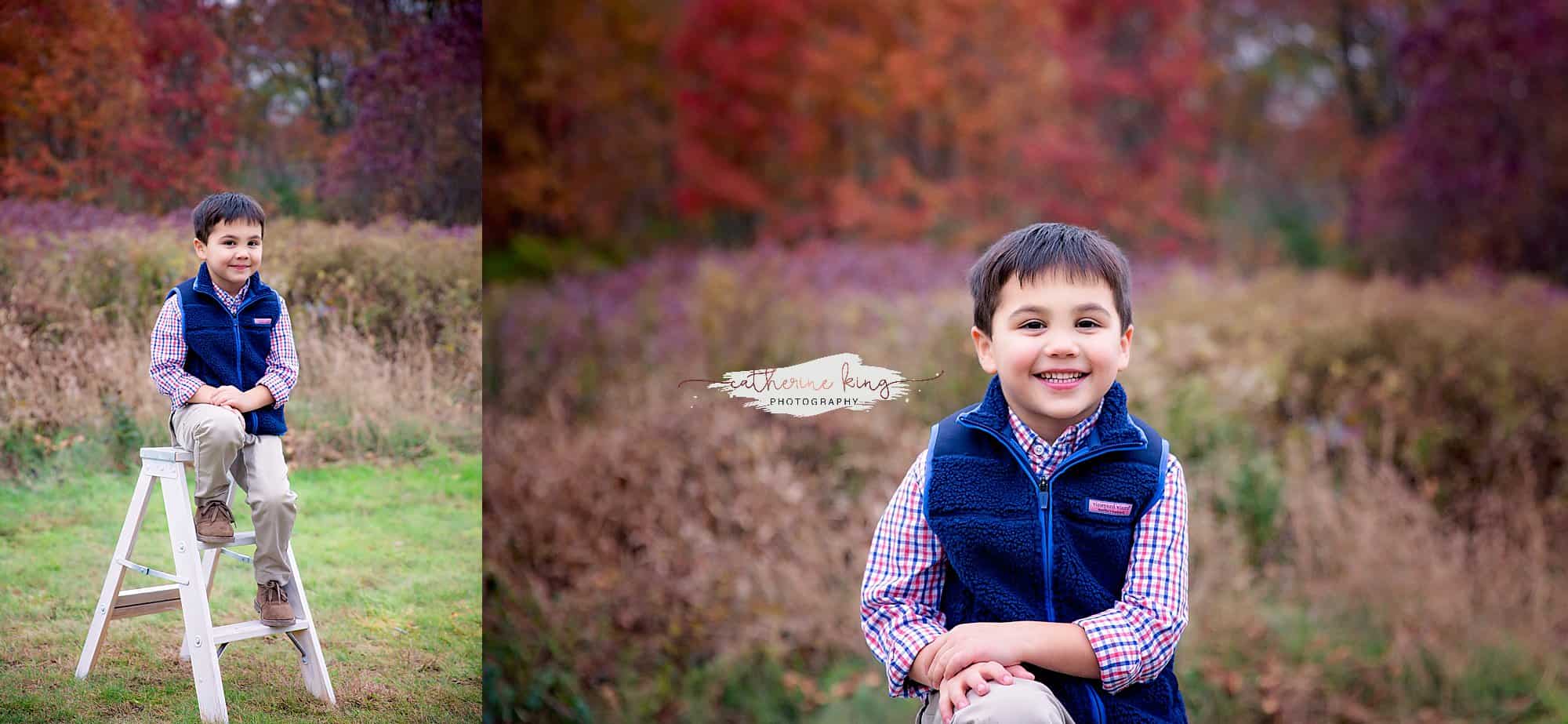 family photography session with fall foliage in madison ct