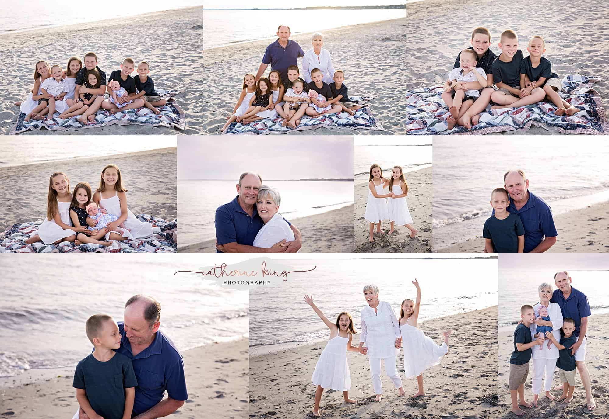 Stunning externded family photography session at the beach