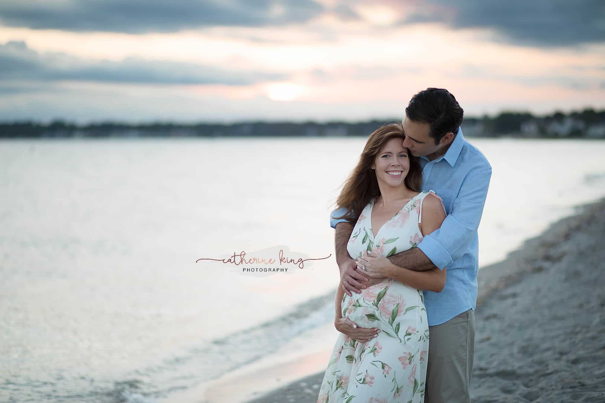 Beach Sunset Maternity Photography session in Madison CT