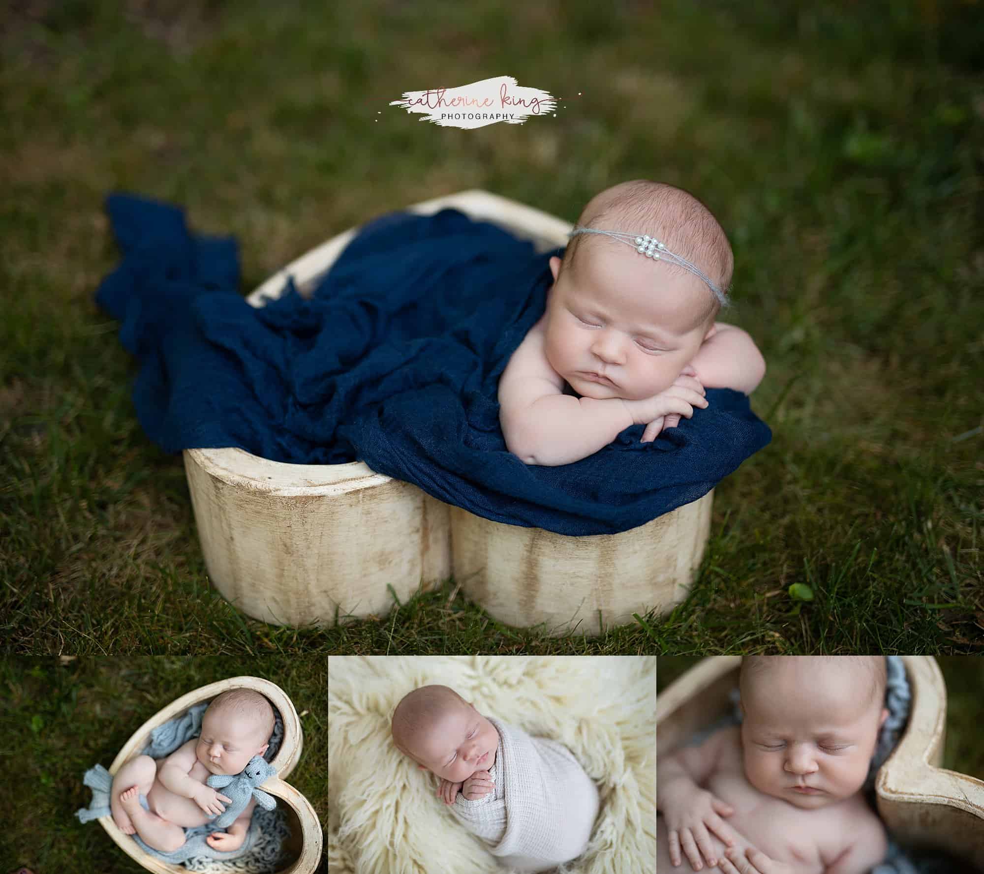 Outdoor newborn mini photography session in Madison, CT