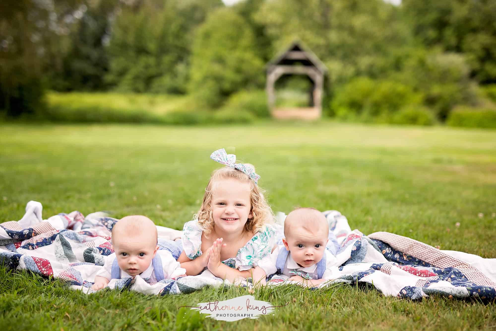 Family Portrait Photography with 4 month old twins