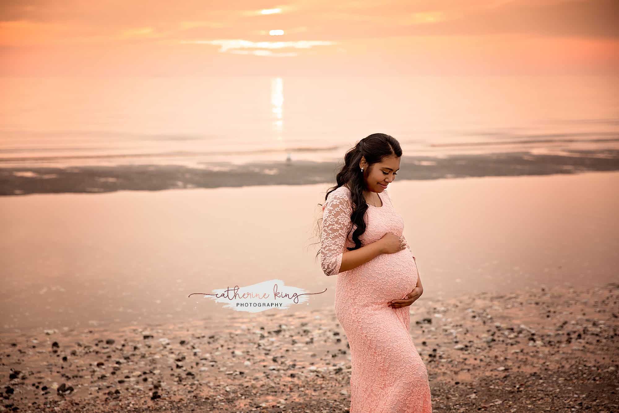 Winter Maternity Photography at the beach in Madison CT