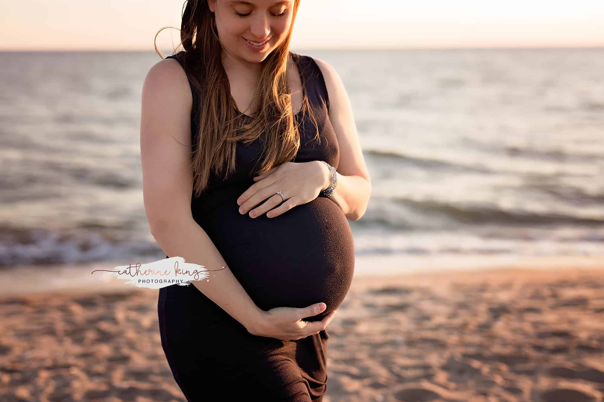 Sunset maternity photoshoot in Madison CT