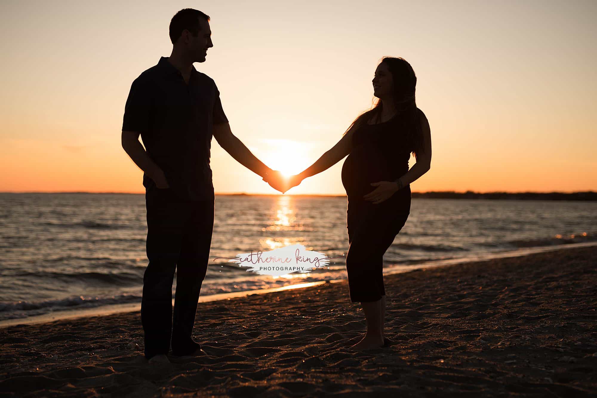Sunset maternity photoshoot in Madison CT