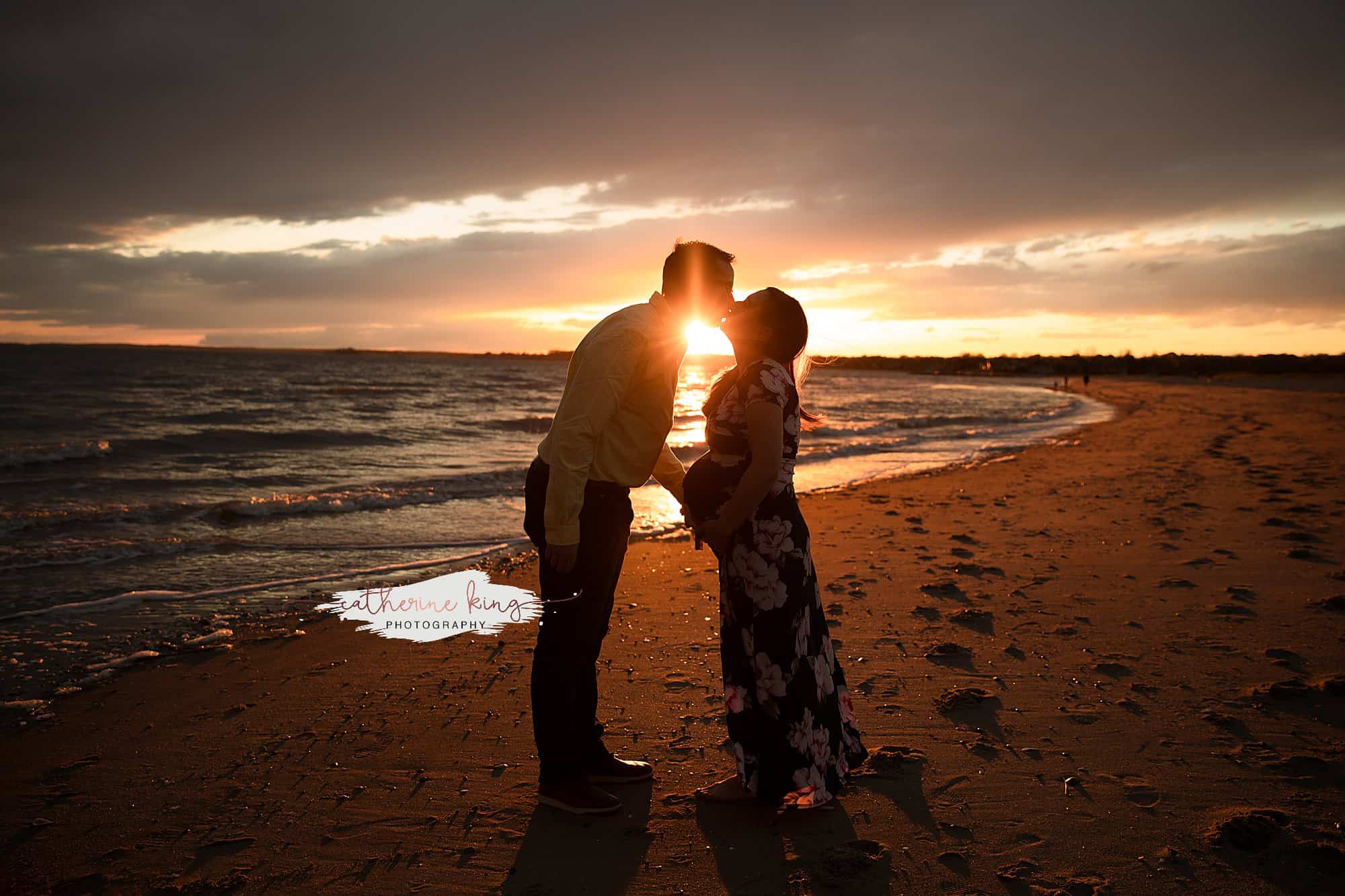 Summer beach maternity session in Madison CT