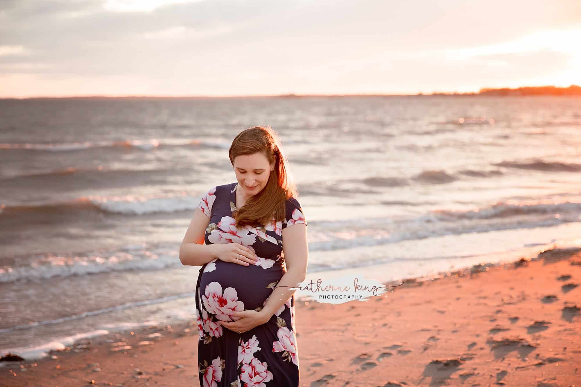 Summer beach maternity session in Madison CT