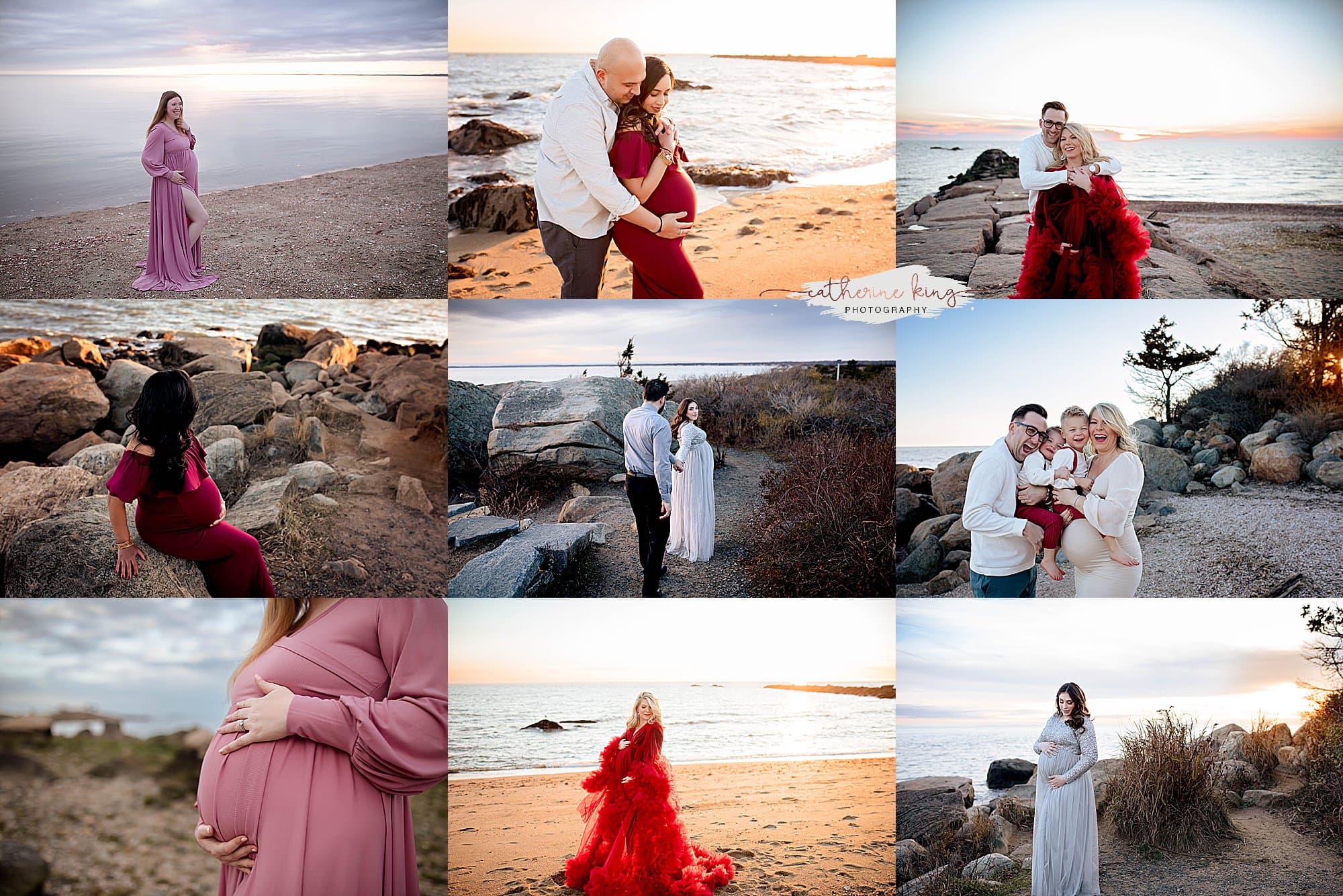 winter maternity sessions at the beach in madison ct