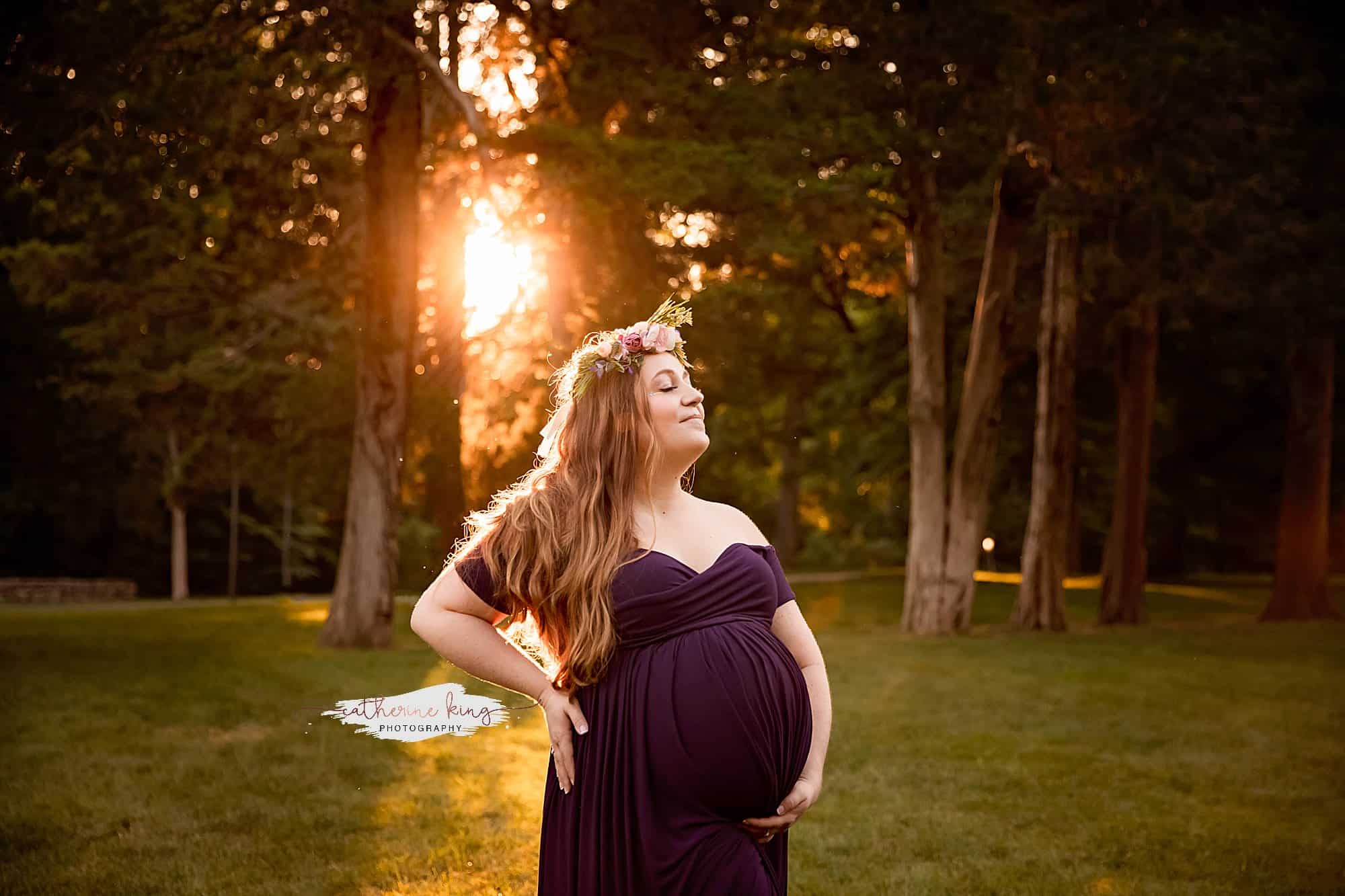 Stunning sunset maternity session at The Wadsworth Mansion in Middletown CT