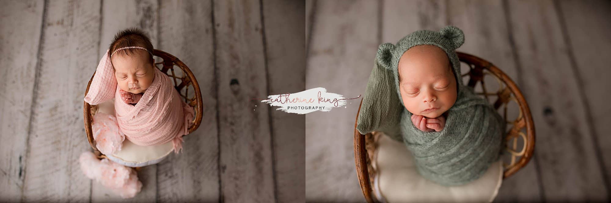 Individual shots from newborn twin baby photography