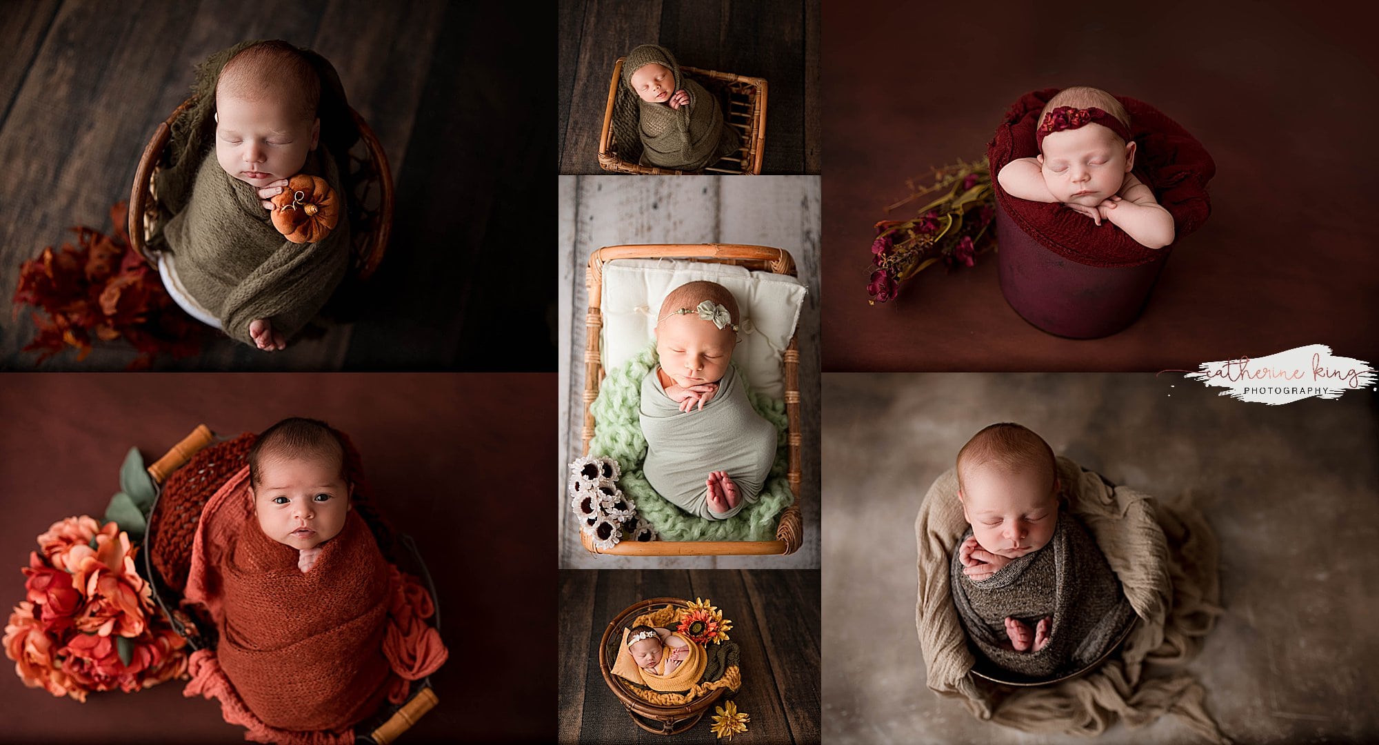Incorporating bold rich colors into your Fall newborn photography session