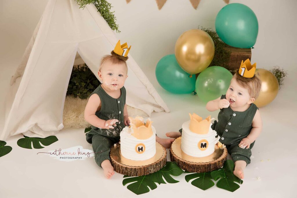 wild one themed 1st birthday with twins