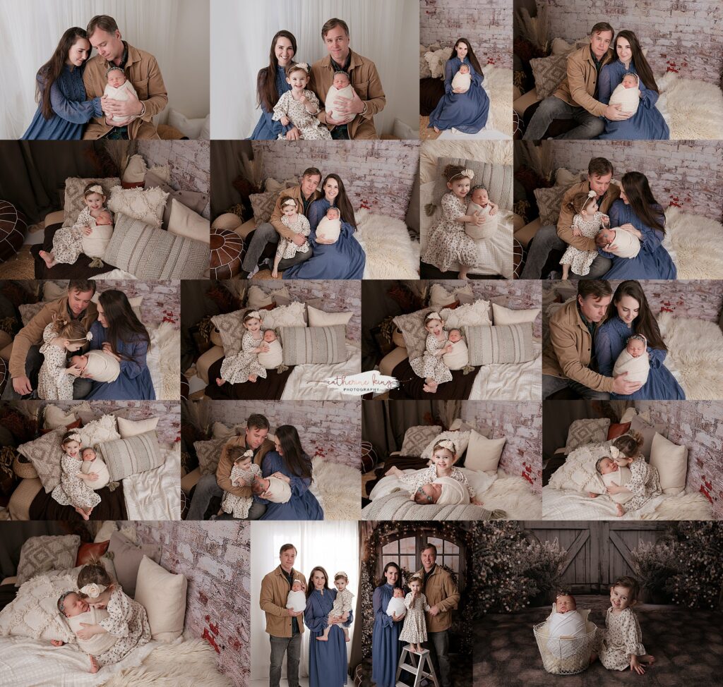 sibling and family posing during your newborn photography session in CT