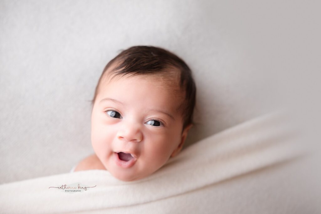 newborn baby awake portrait Connecticut photographer